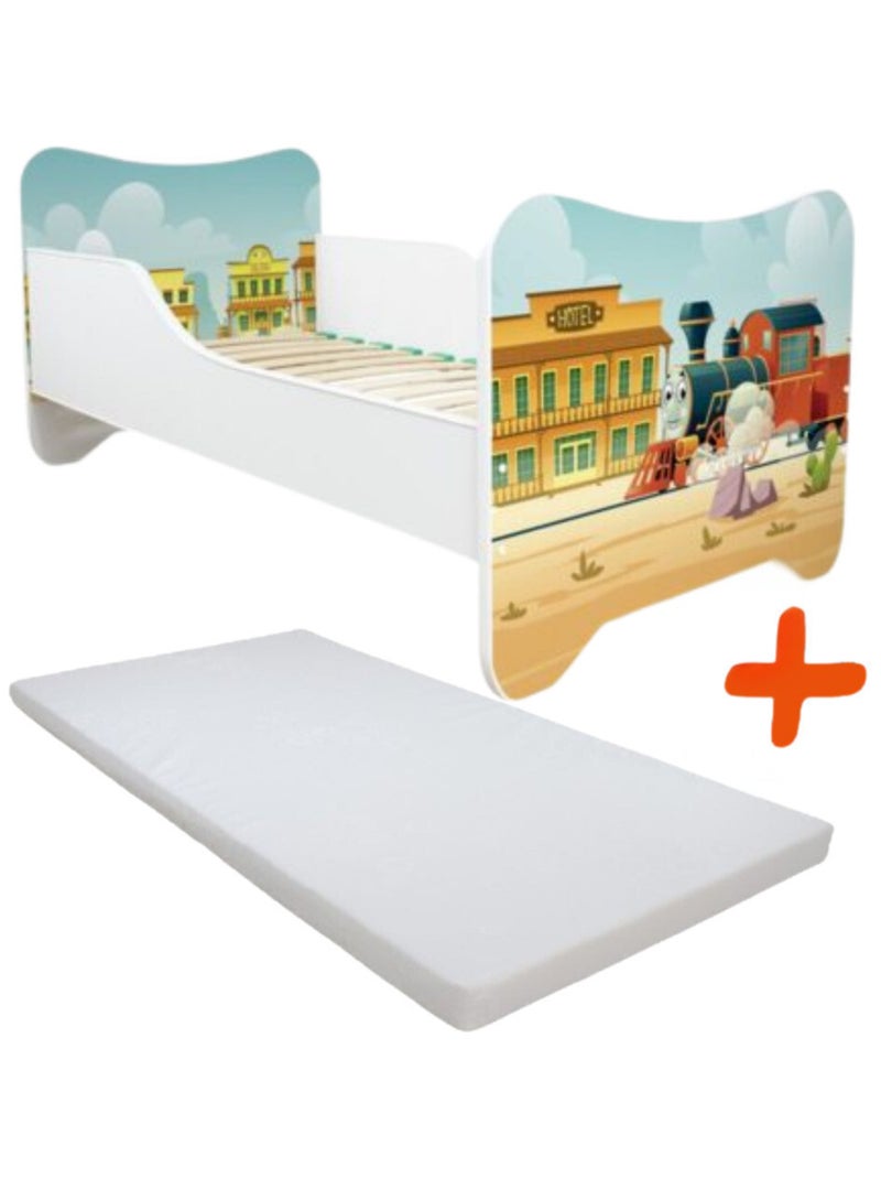 Lit et Matelas - Lit Enfant Thomas et ses amis - Happy Kitty - 140 x 70 cm Multicolore - Kiabi
