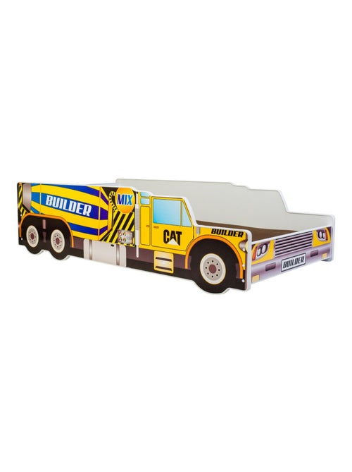 Lit et Matelas Camion Bétonnière Jaune - 140 x 70 cm - Kiabi