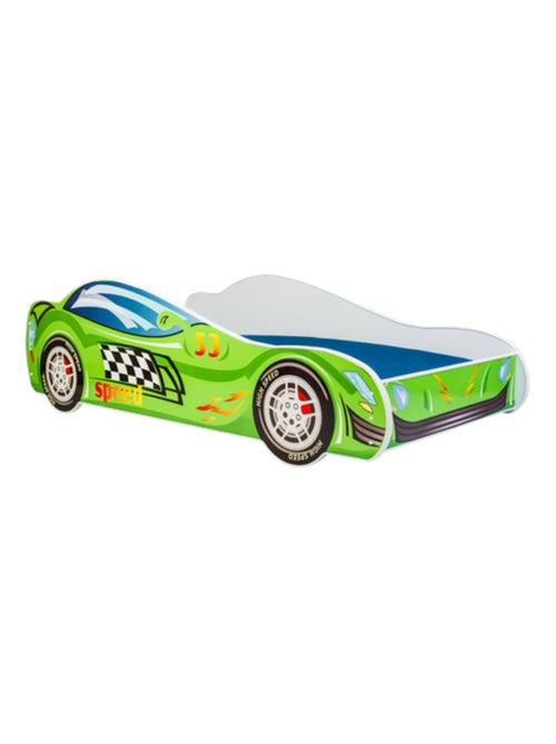 Lit et Matelas Voiture de course Verte - 140 x 70 cm - Kiabi