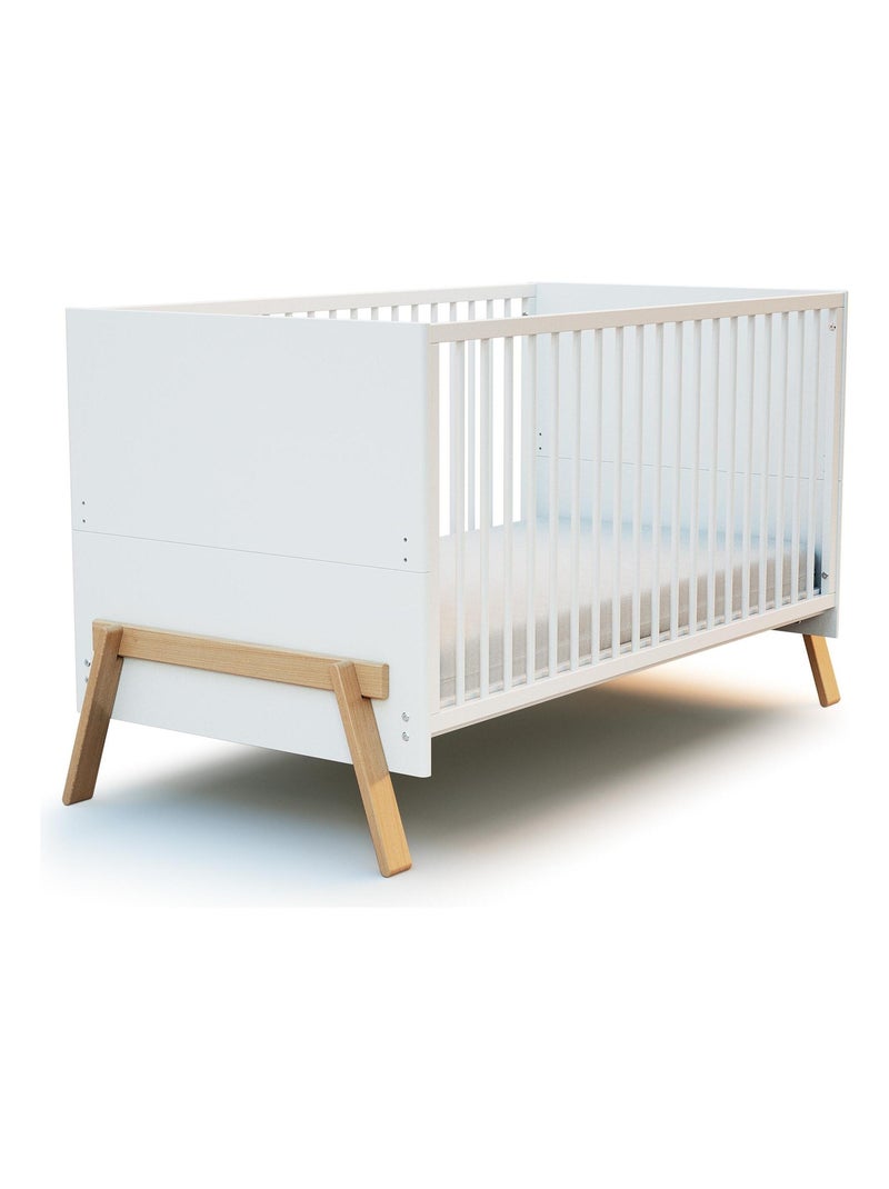 Lit Évolutif 70x140cm en bois Beige/Blanc - Kiabi