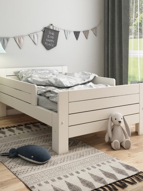 Lit évolutif avec tiroir et matelas pin massif EDOUARD - Kiabi