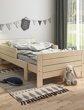 Lit évolutif avec tiroir pin massif EDOUARD