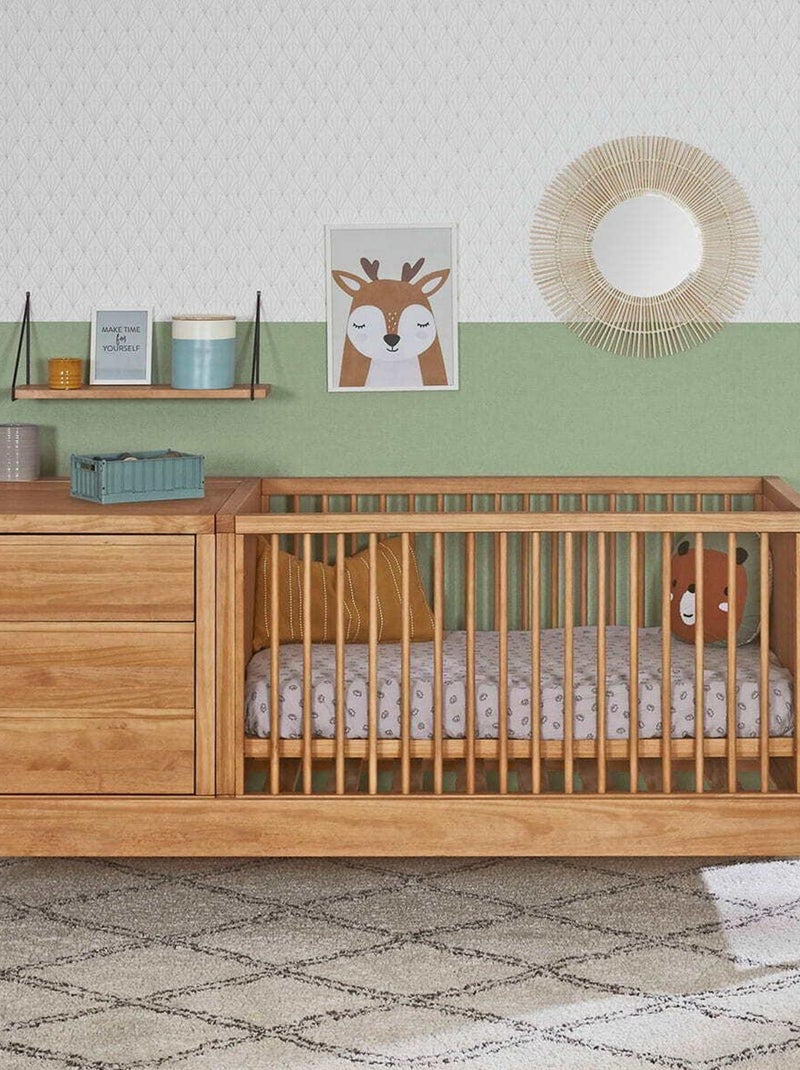 Lit évolutif bébé avec tiroir et matelas Sya - AKITEN RETAIL Marron - Kiabi