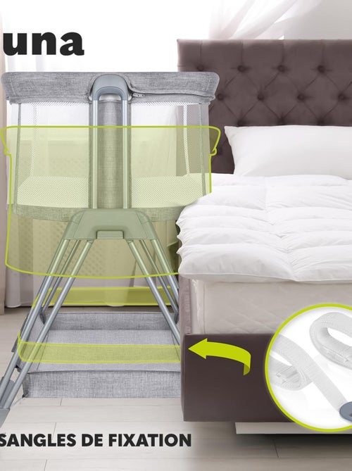 Lit évolutif cododo LIONELO Luna - 0-9 kg - Matelas inclus - Hauteur et inclinaison réglables - Kiabi