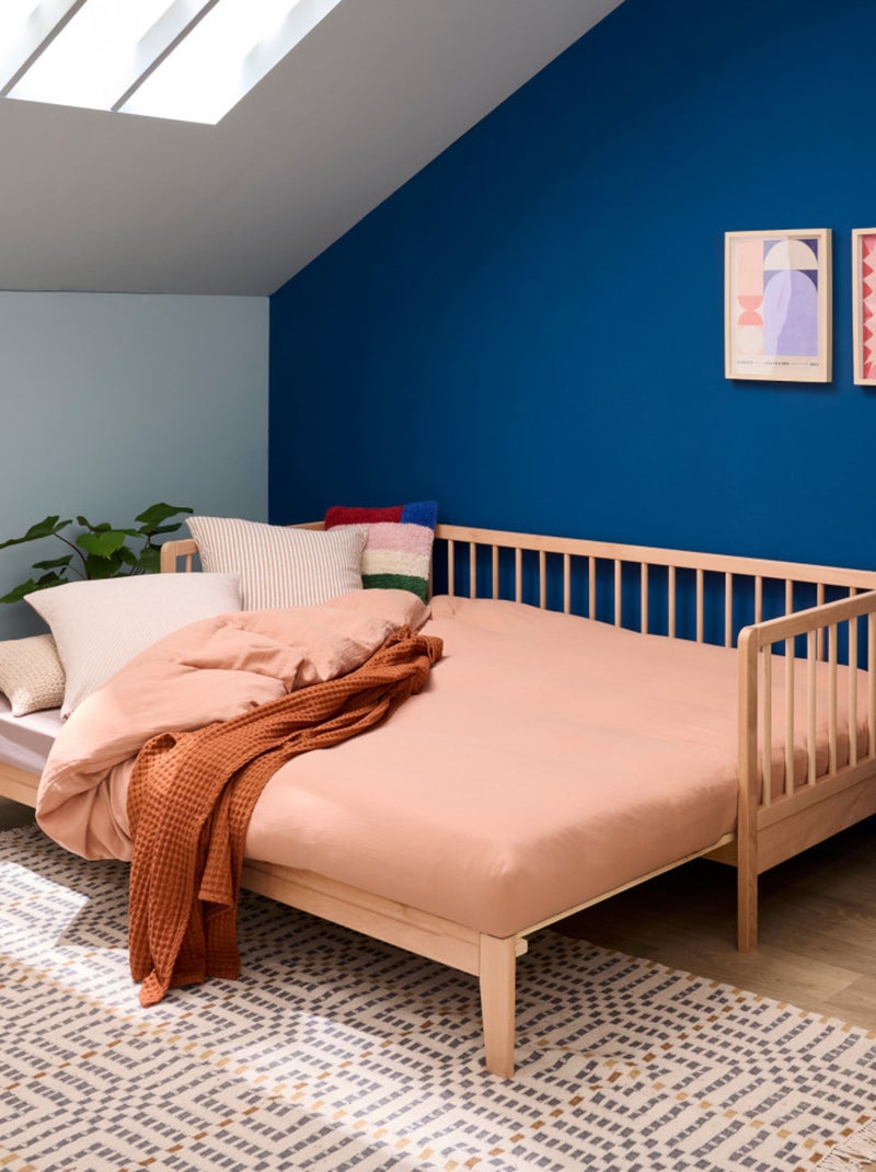 Lit extensible à barreaux bois massif hêtre naturel  ULYSSE Bois naturel - Kiabi