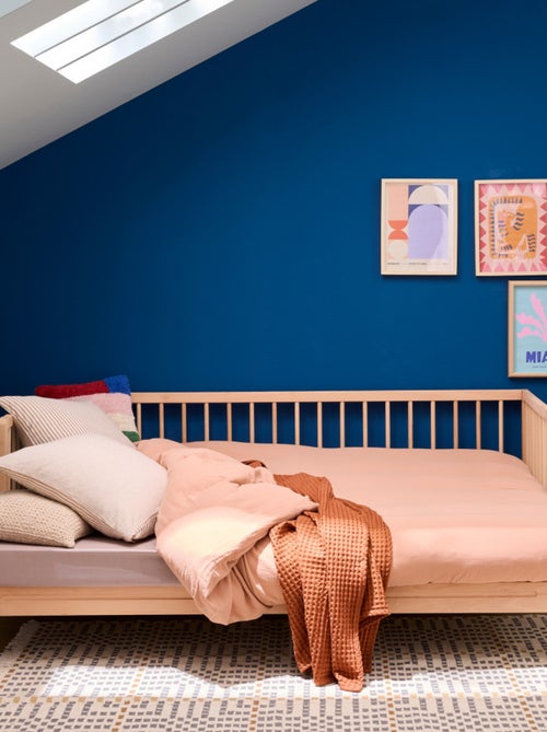 Lit extensible à barreaux bois massif hêtre naturel  ULYSSE - Kiabi