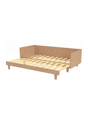 Lit extensible en bois massif hêtre naturel AYDEN