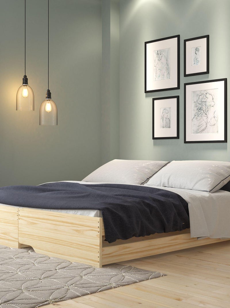 Lit gigogne en pin massif, 3 couchages Marron clair - Kiabi