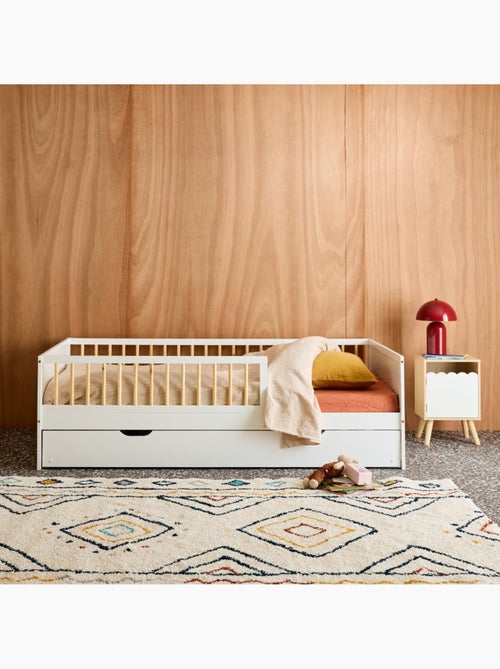 Lit gigogne enfant 90 x 190 cm pin naturel avec sommier à lattes et tiroir elio - Kiabi Lit gigogne enfant 90 x 190 cm pin naturel avec sommier à lattes et tiroir elio - Kiabi
