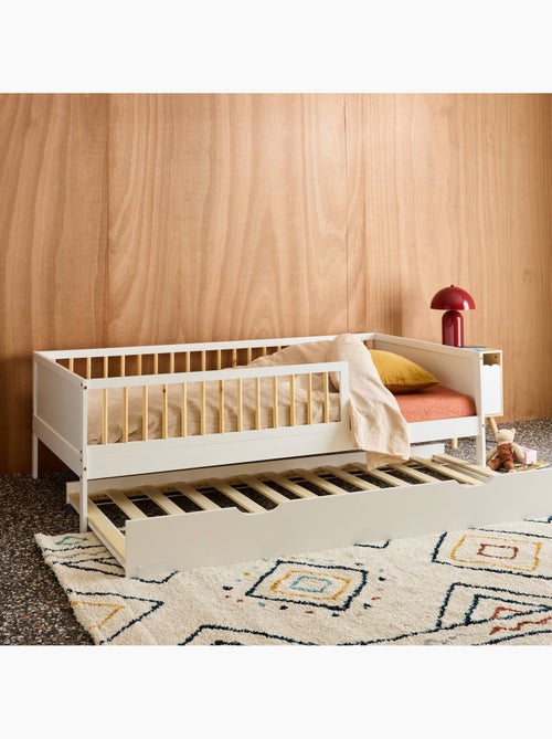 Lit gigogne enfant 90 x 190 cm pin naturel avec sommier à lattes et tiroir elio - Kiabi Lit gigogne enfant 90 x 190 cm pin naturel avec sommier à lattes et tiroir elio - Kiabi