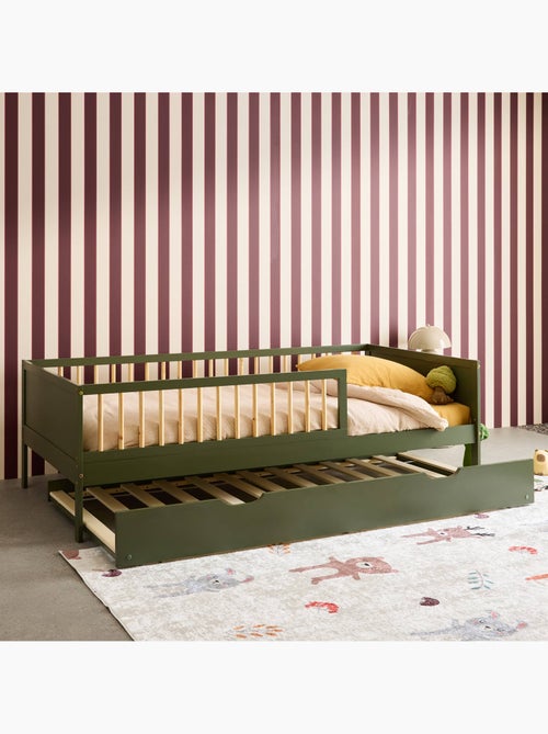 Lit gigogne enfant 90 x 190 cm pin naturel avec sommier à lattes et tiroir elio - Kiabi Lit gigogne enfant 90 x 190 cm pin naturel avec sommier à lattes et tiroir elio - Kiabi