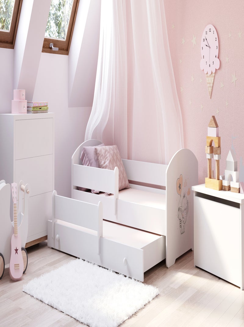 Lit gigogne enfant blanc LOU Blanc Orange - Kiabi
