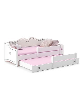 Lit gigogne enfant EMY 2*160x80cm avec matelas