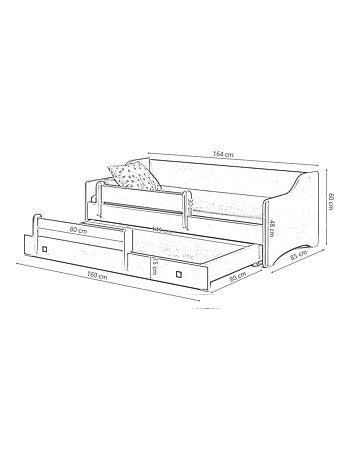 Lit gigogne enfant EVOC 2*160x80cm avec matelas