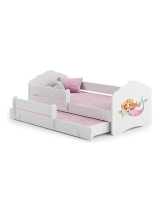 Lit gigogne enfant fille blanc FIONA avec sommier et matelas