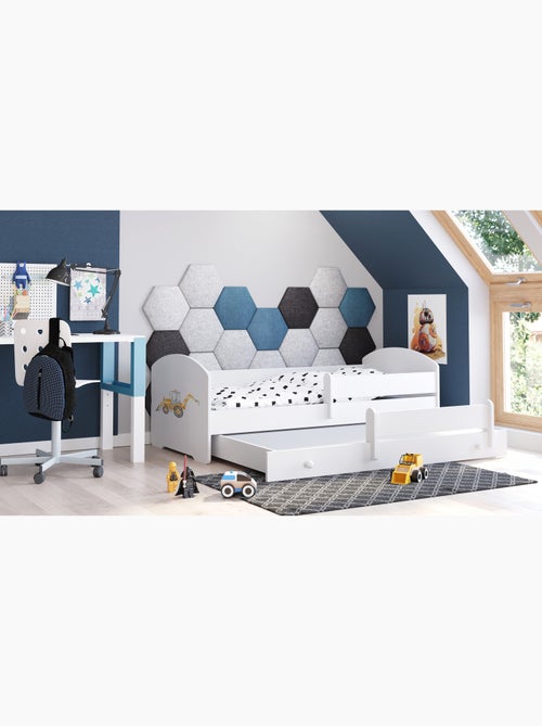 Lit gigogne enfant garçon blanc LOU - Kiabi