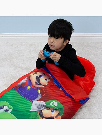 Lit gonflable 2 en 1 avec sac de couchage intégré Nintendo Squad Toad Mario Luigi Yoshi
