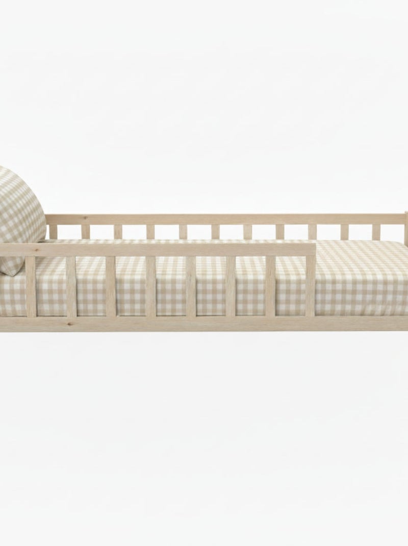 Lit inspiration Montessori enfant à barreaux 90x190 Blanc - Kiabi