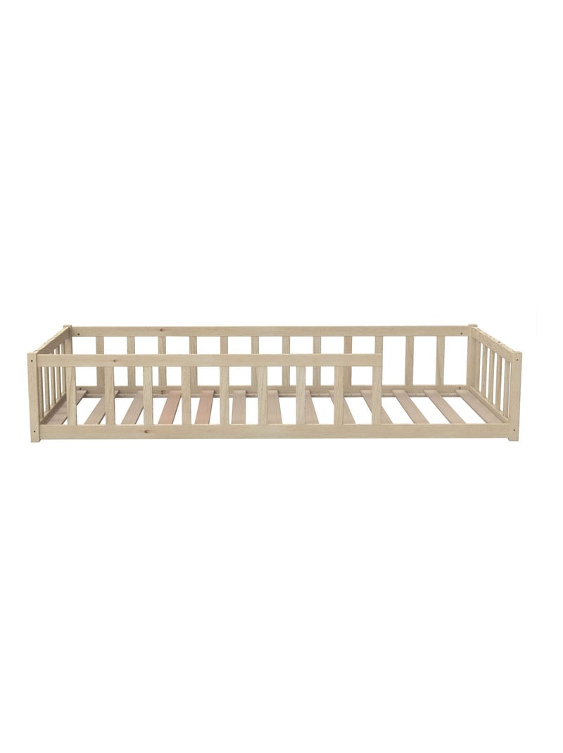 Lit inspiration Montessori enfant à barreaux 90x190 Blanc - Kiabi