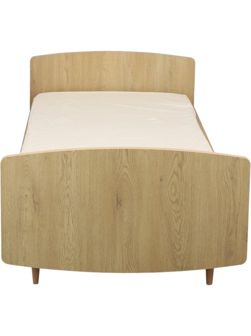 Lit junior 190x90cm avec sommier et matelas inclus - décor bois chêne vintage - SAUTHON - Kiabi