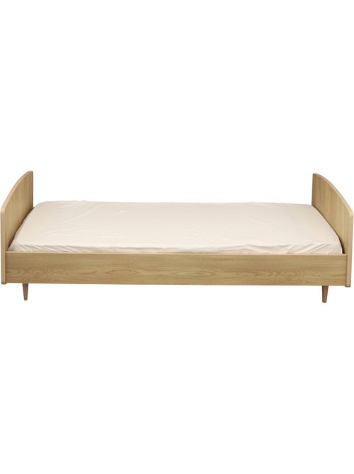Lit junior 190x90cm avec sommier et matelas inclus - décor bois chêne vintage - SAUTHON - Kiabi