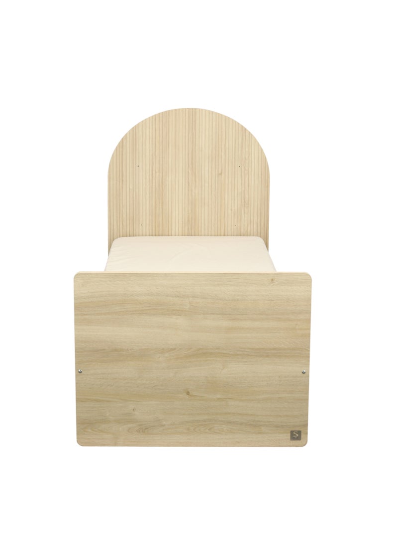 Lit junior 90x190 - tête de lit forme arche - SAUTHON Marron - Kiabi