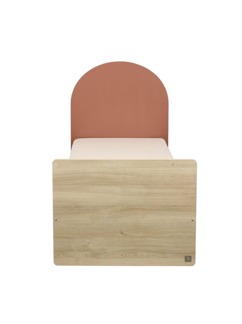 Lit junior 90x190 - tête de lit forme arche - SAUTHON Rouge - Kiabi