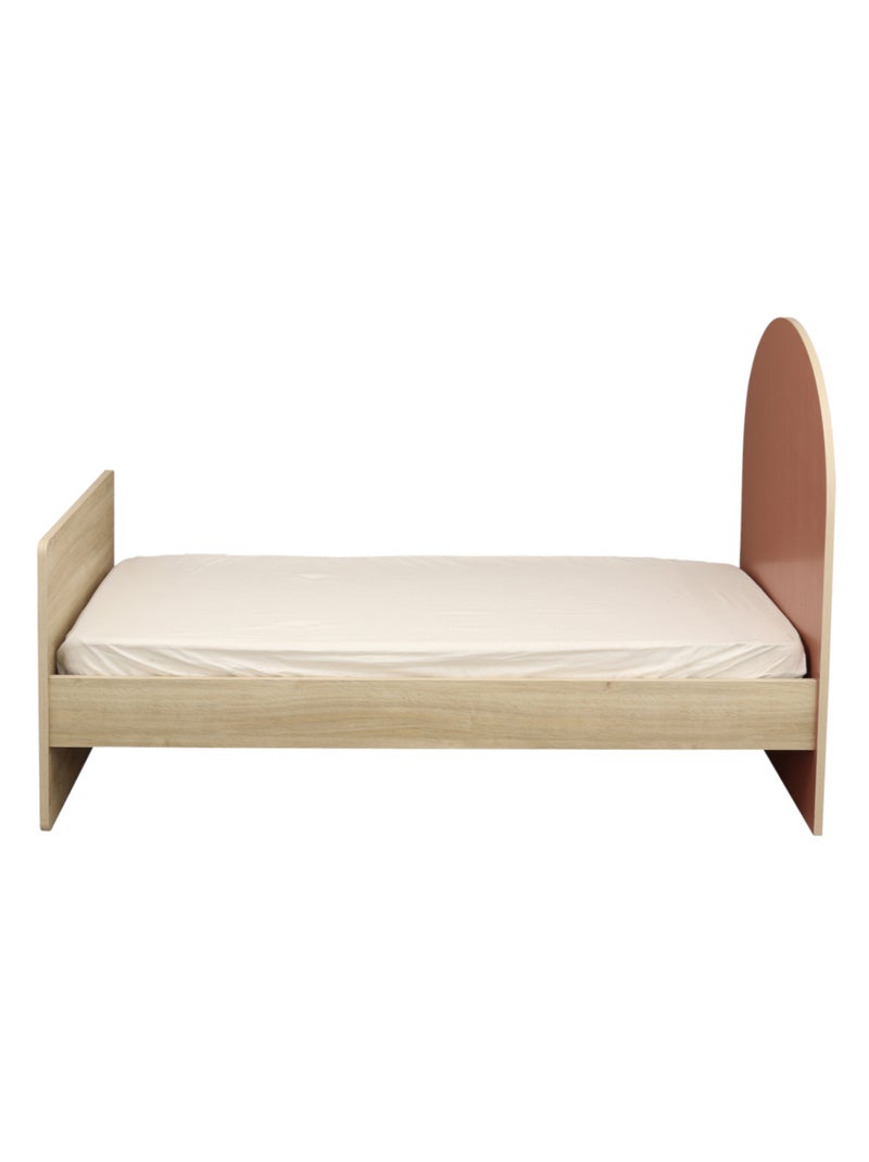 Lit junior 90x190 - tête de lit forme arche - SAUTHON Rouge - Kiabi