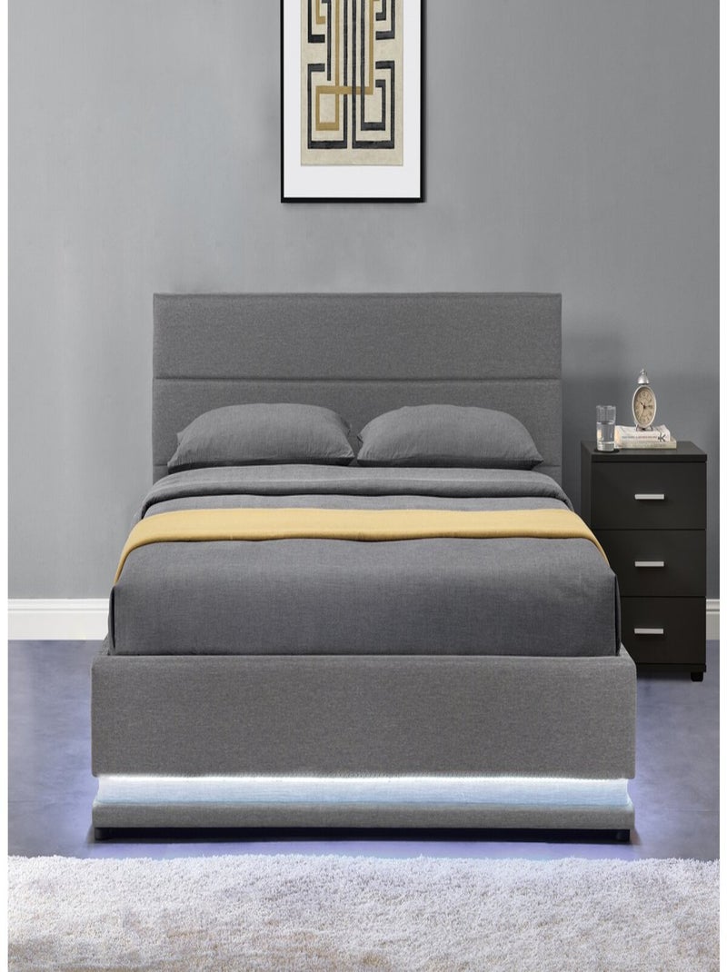Lit LED avec coffre "Anastasia" - 160 x 200 - Gris foncé Gris foncé - Kiabi