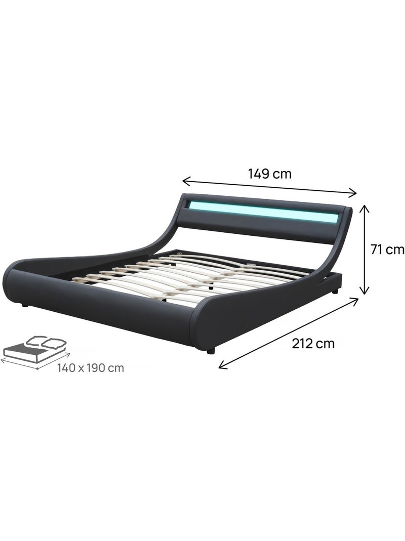 Lit LED "Natacha" Noir - Kiabi