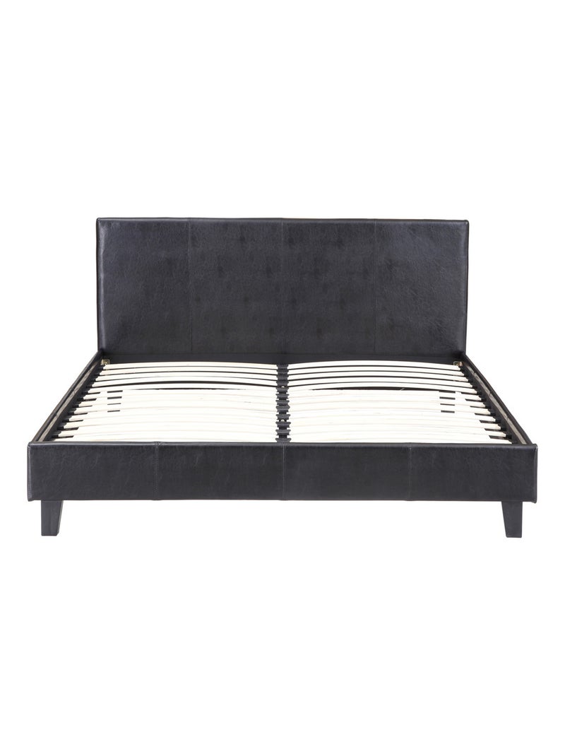 Lit "Lina" - 140 x 190 cm - Noir Gris - Kiabi