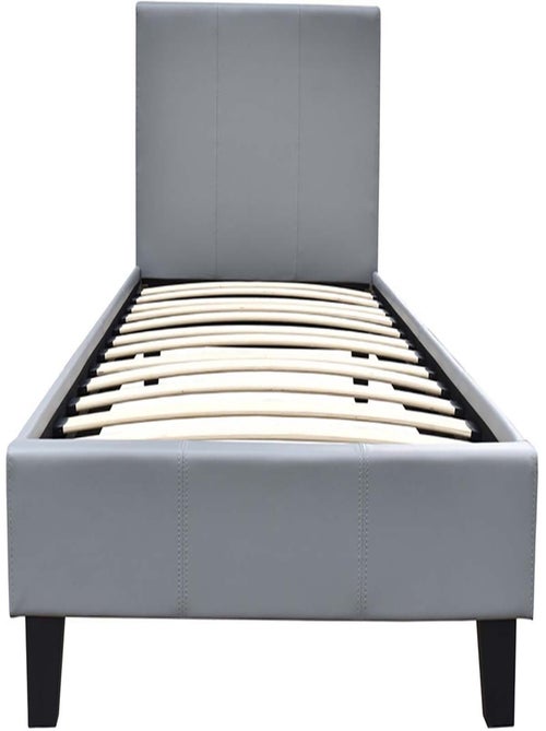 Lit "Lina" - 90 x 190 cm - Gris clair - Kiabi