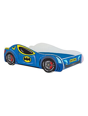 Lit + Matelas - Voiture de course Batcar Bleue 140 x 70 cm