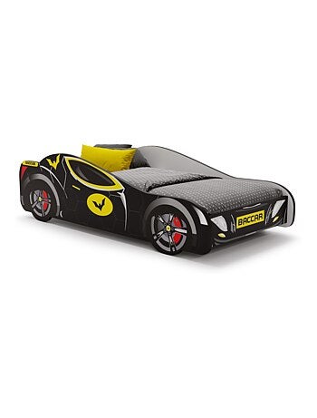 Lit + Matelas - Voiture de course Batcar Noire 160 x 80 cm
