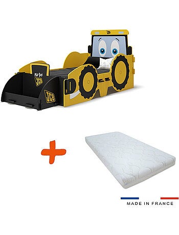 Lit + Matelas JCB à clipser modèle tractopelle