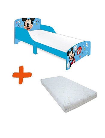 Lit + Matelas Mickey Disney Oh Boy et notes de musique 140x70 cm