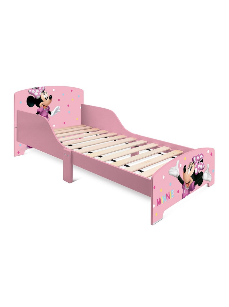 Lit + Matelas Minnie Disney Roses et Confettis 140x70 cm Rose - Kiabi