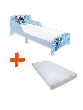 Lit + Matelas Stitch Disney feuilles tropicales 140x70 cm