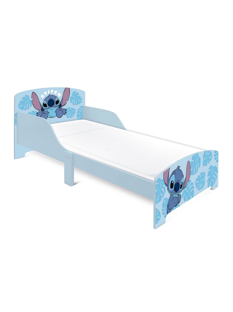 Lit + Matelas Stitch Disney feuilles tropicales 140x70 cm Bleu - Kiabi