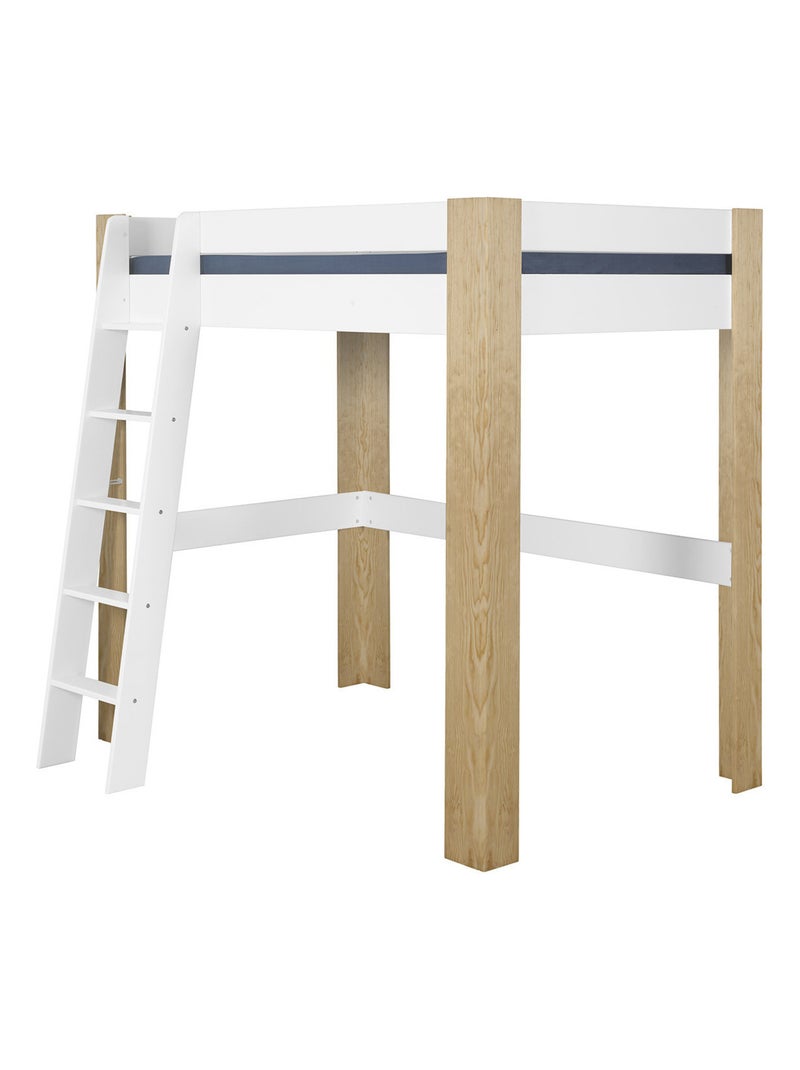 Lit mezzanine 2 places Lee - AKITEN RETAIL Blanc Marron - Kiabi