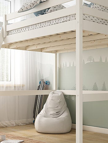 Lit mezzanine 2 places pin massif ISIDORE