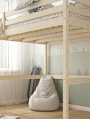 Lit mezzanine 2 places pin massif ISIDORE