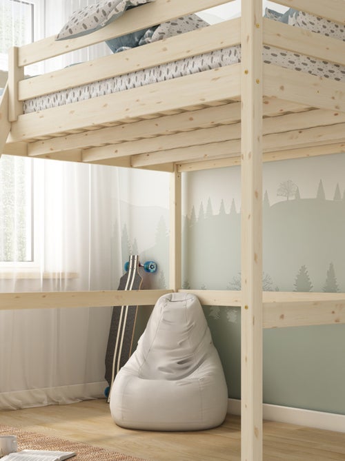 Lit mezzanine 2 places pin massif naturel ISIDORE - Kiabi Lit mezzanine 2 places pin massif naturel ISIDORE - Kiabi