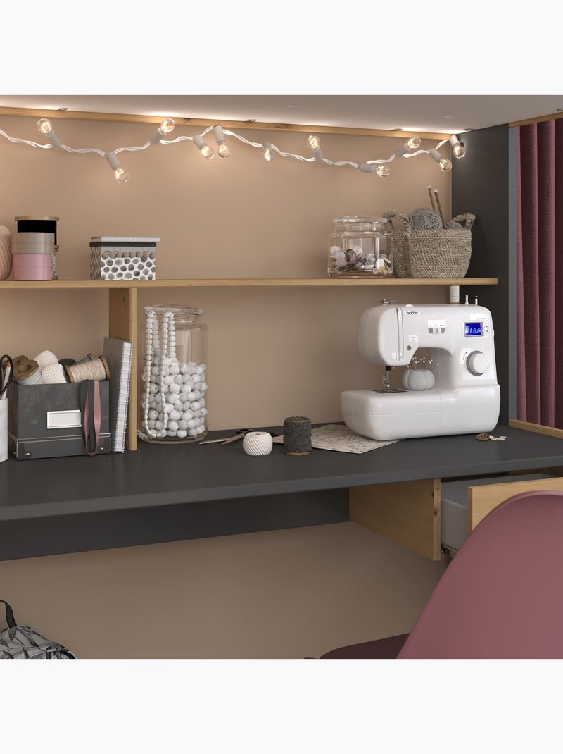 Lit mezzanine avec armoire et bureau Marron clair - Kiabi