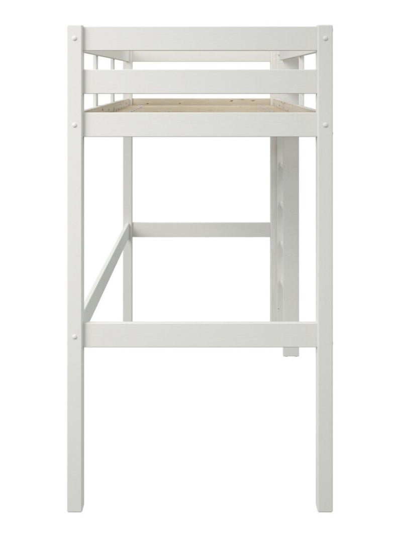 Lit mezzanine avec armoire et chauffeuse pin massif  ARTHUR Blanc - Kiabi