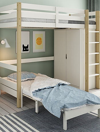 Lit mezzanine avec armoire et fauteuil convertible ARTHUR