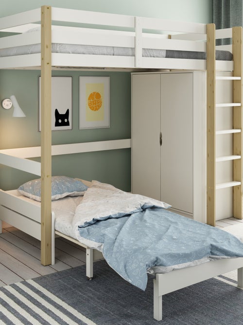 Lit mezzanine avec armoire et fauteuil convertible ARTHUR - Kiabi