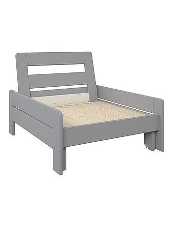 Lit mezzanine avec bureau et chauffeuse pin massif BASILE