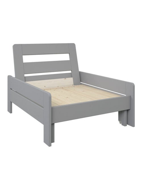 Lit mezzanine avec bureau et chauffeuse pin massif   BASILE - Kiabi