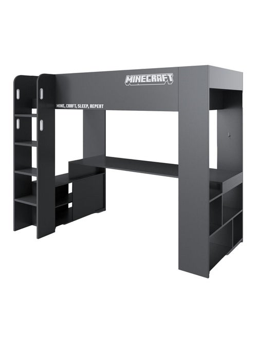 Lit mezzanine avec bureau et éclairage LED 'Roba' - Minecraft - Kiabi